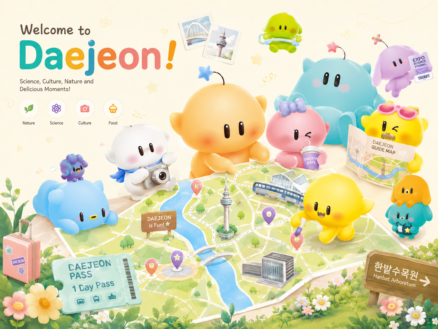 Welcome to Daejeon! 대전 지도 일러스트